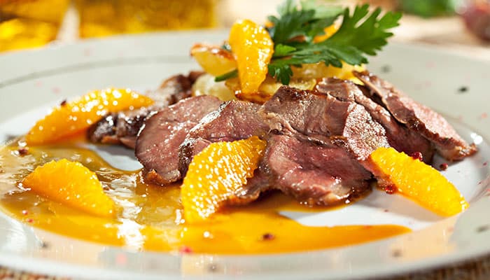 Grilled Duck Sate with Spiced Orange Relish